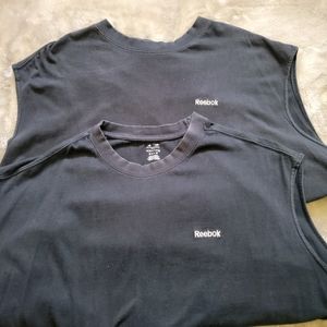 Two Men's Reebok Sleveless Black Tee Shirts